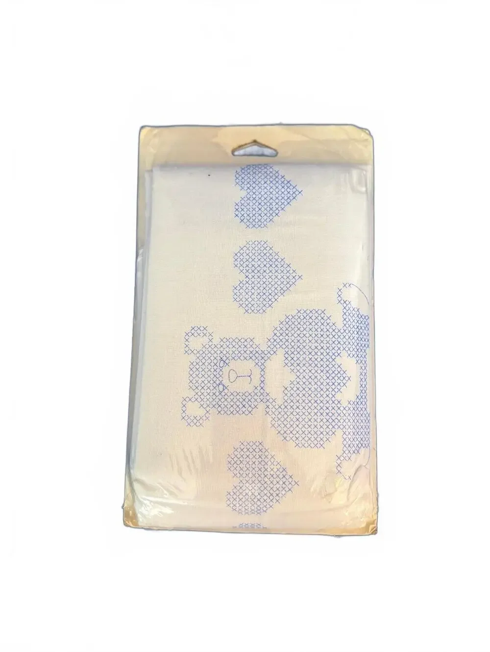 WonderArt Sweetheart Bear Sheet and Pillowcase Cross-Stitch Kit